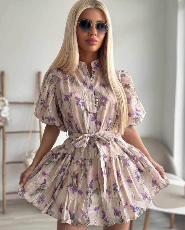 Бежова рокля буфон