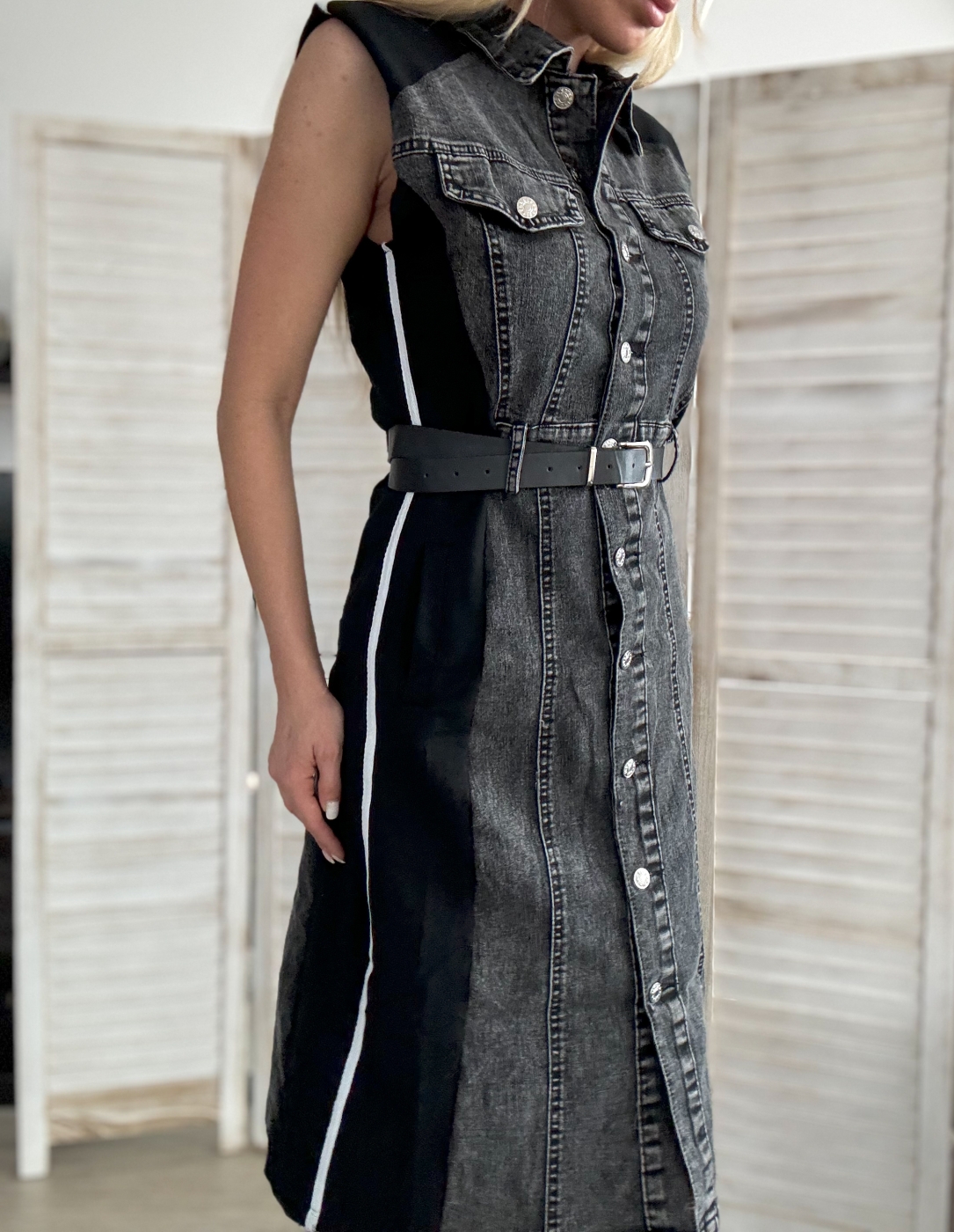 Черна дънкова рокля