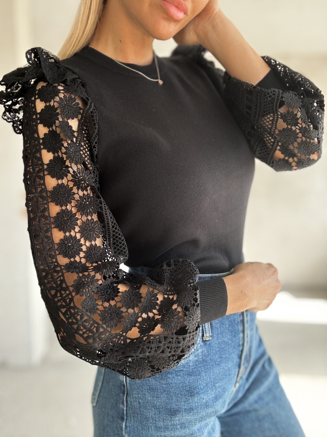 Черна блуза Маргарет