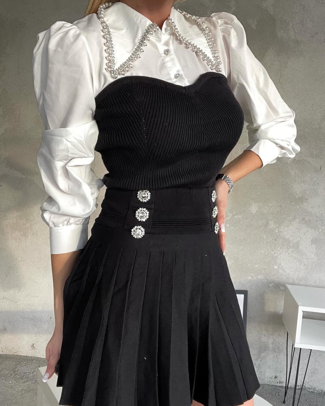 Риза бюстие с камъни