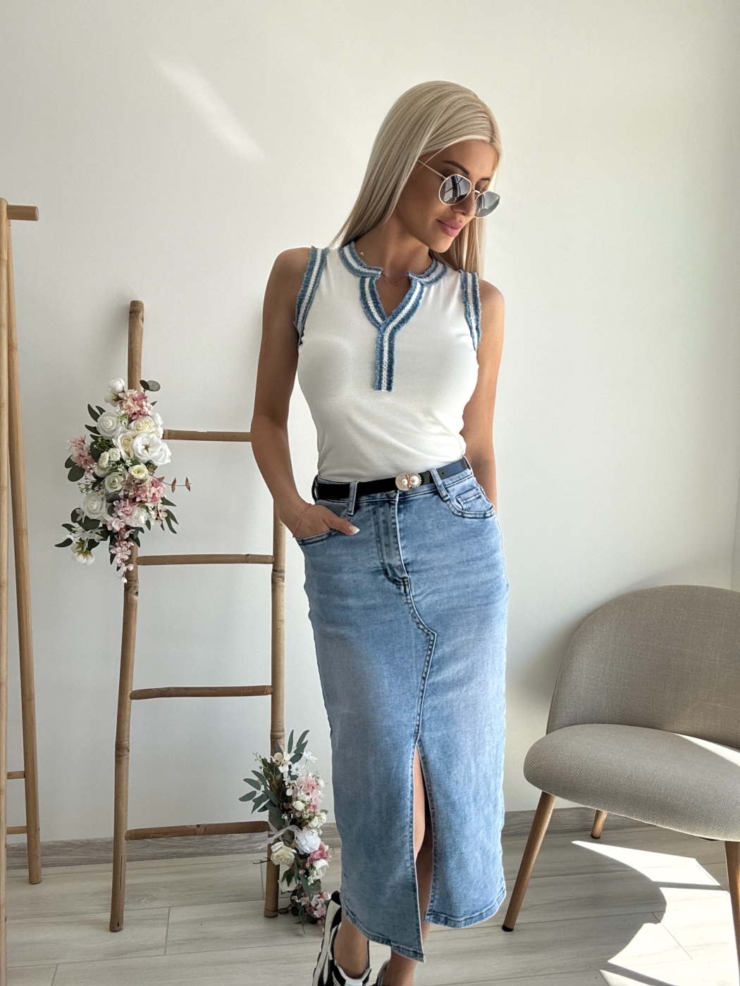 Дънкова дълга пола