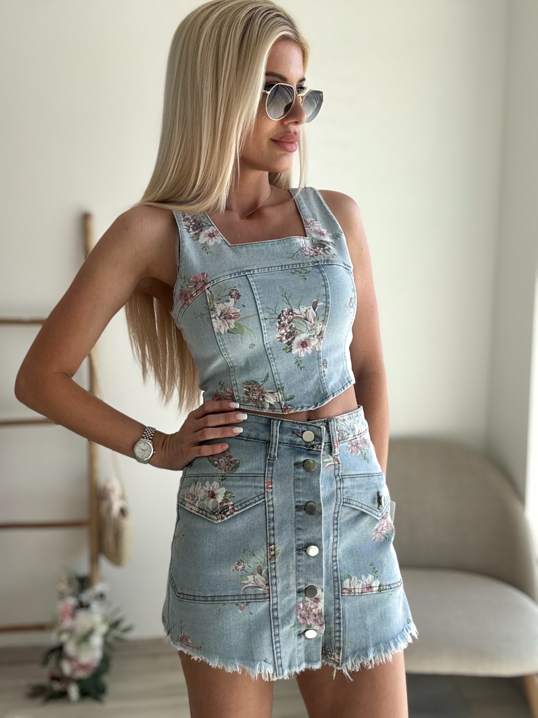 Дънков сет с цветя