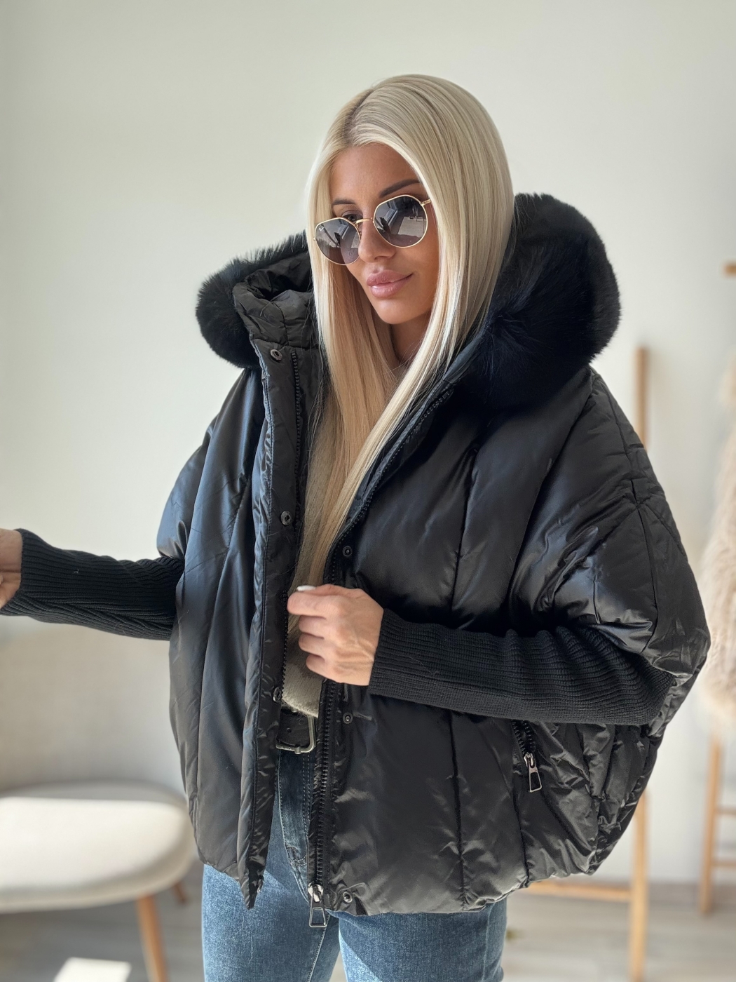 Черно яке шушляк с черен пух