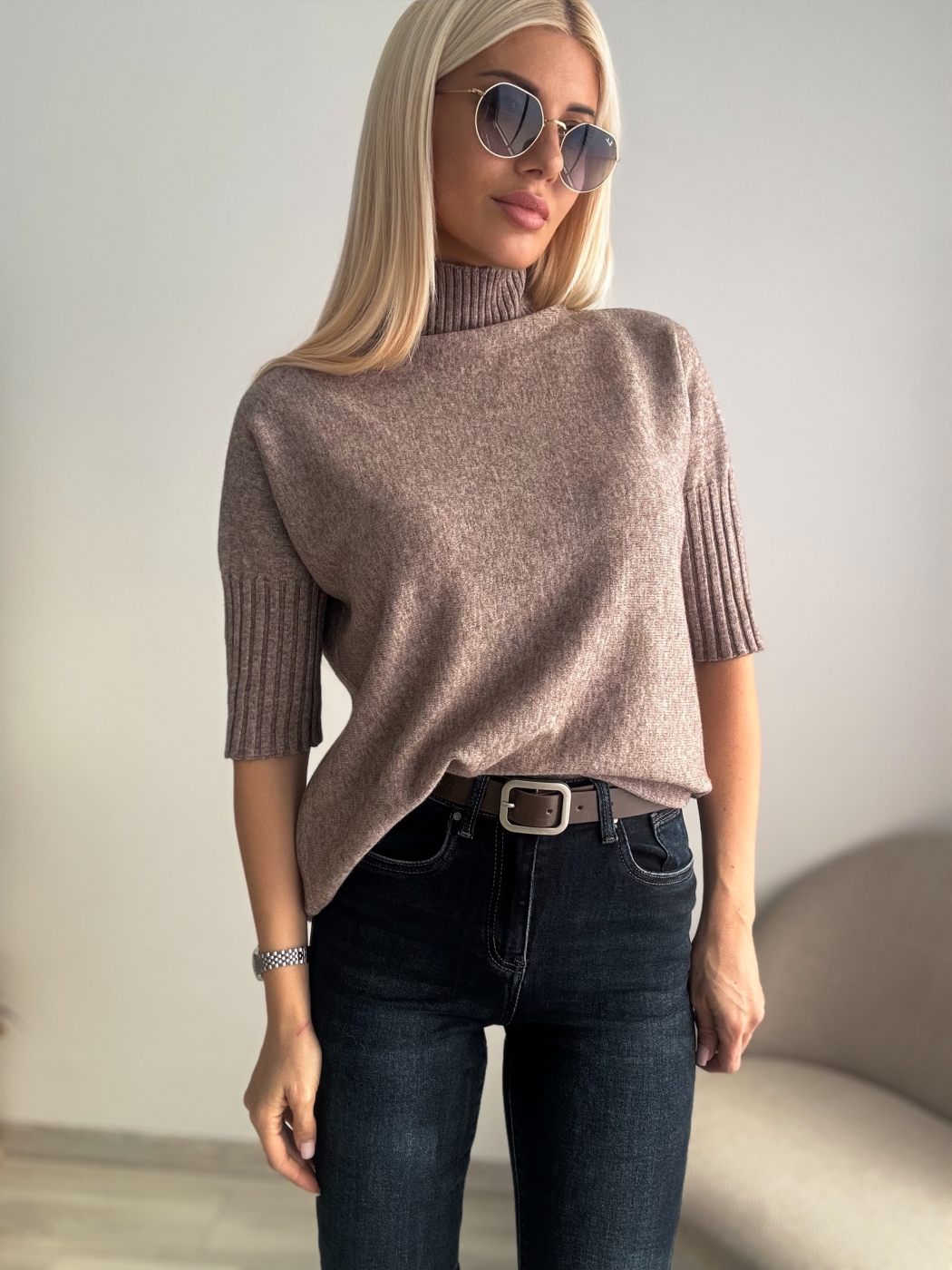 Бежова блуза Lina