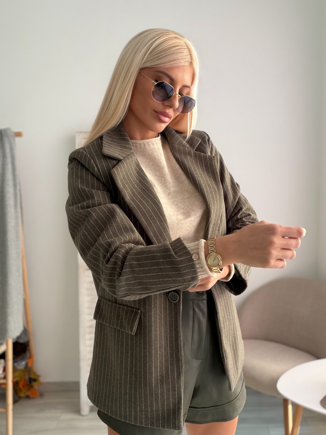 Зелено зимно сако райе