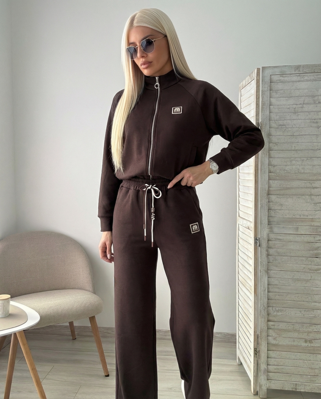 Кафяв спортен комплект