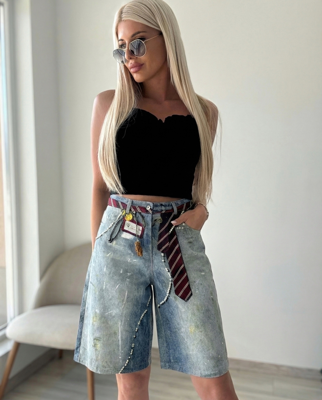 Бермуди с вратовръзка