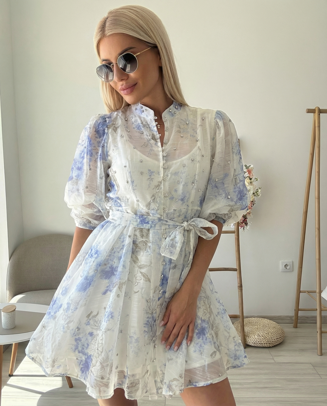 Рокля сини цветчета Melani