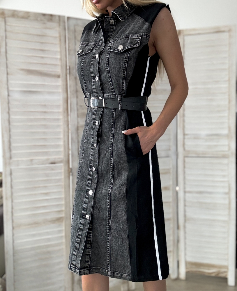 Черна дънкова рокля