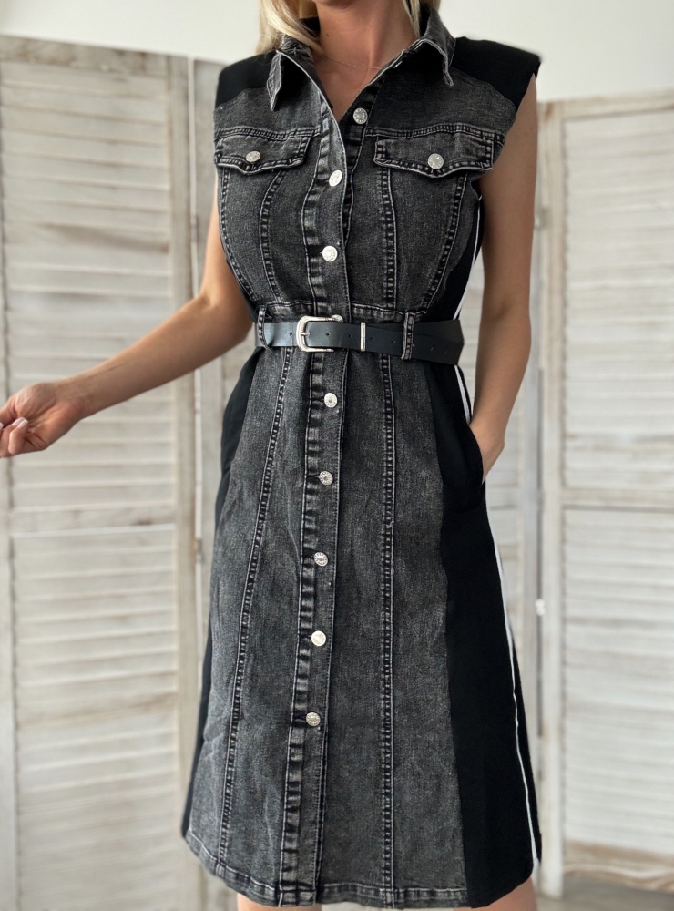 Черна дънкова рокля