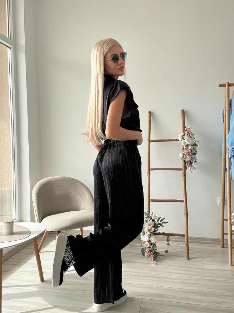 Черен комплект сатен