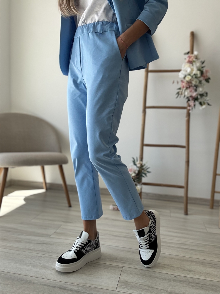 Син комплект сако и панталон