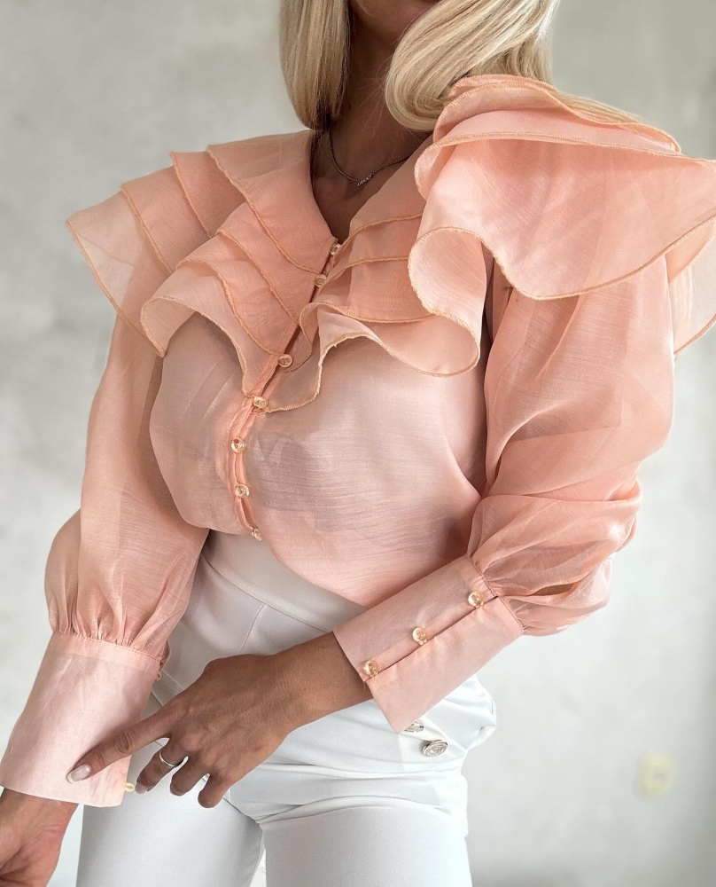 Риза органза праскова