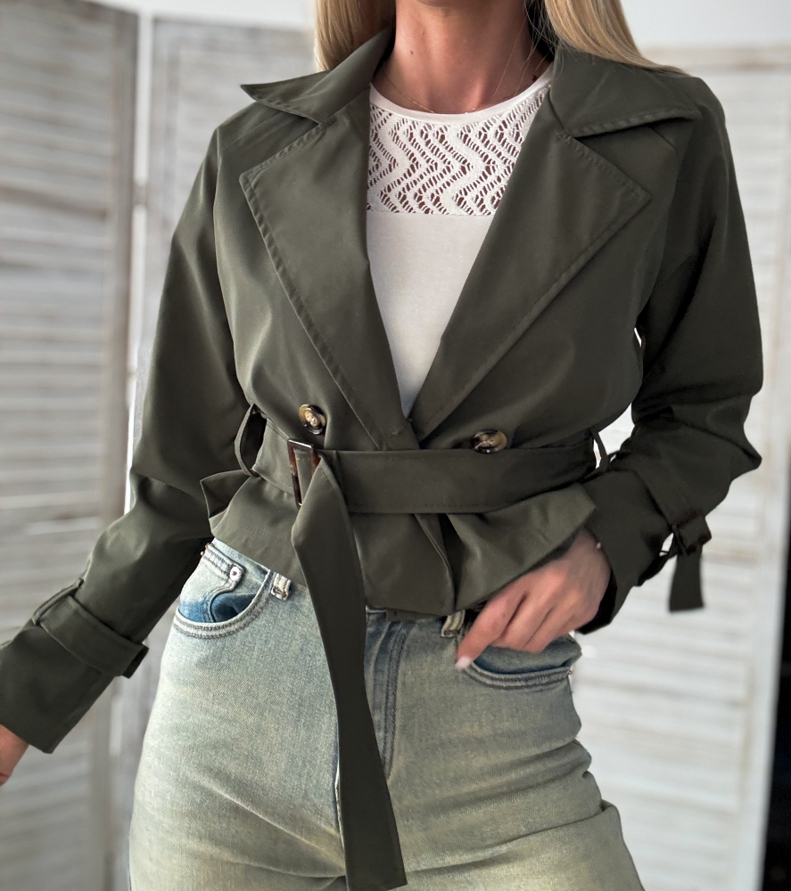 Къс шлифер каки