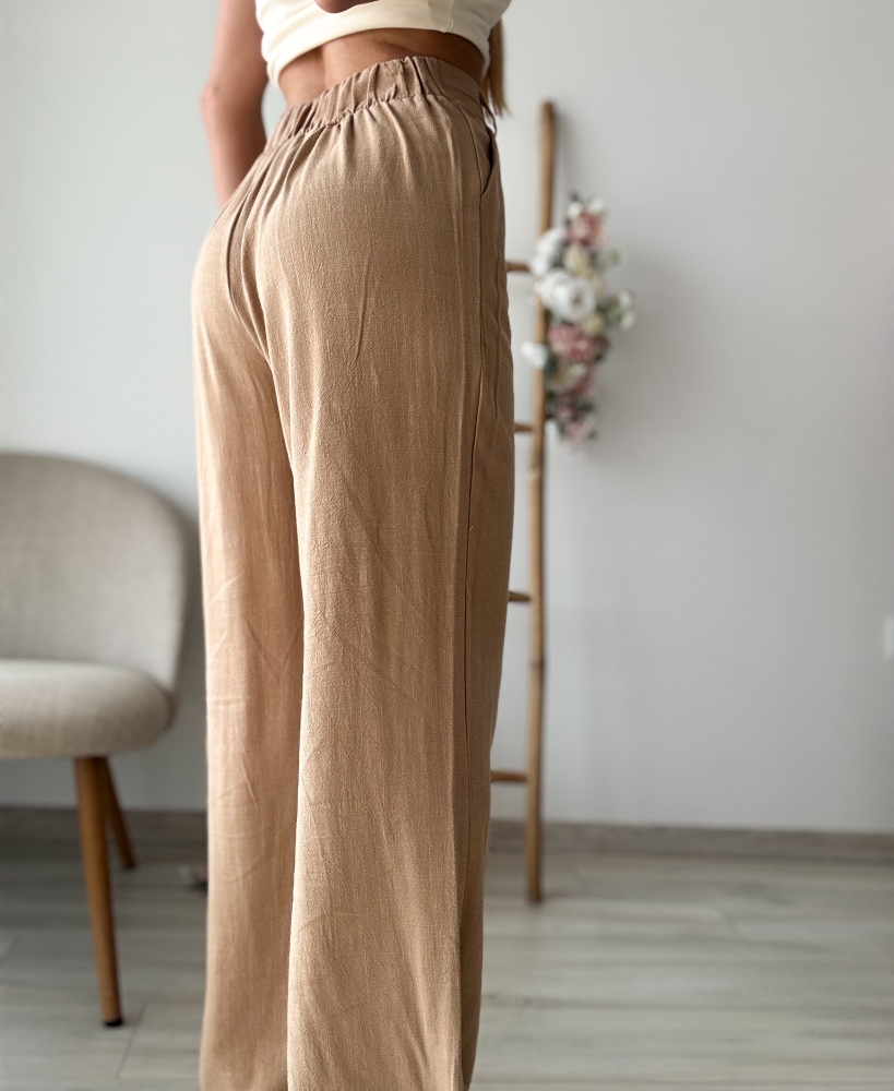 Камел панталон лен