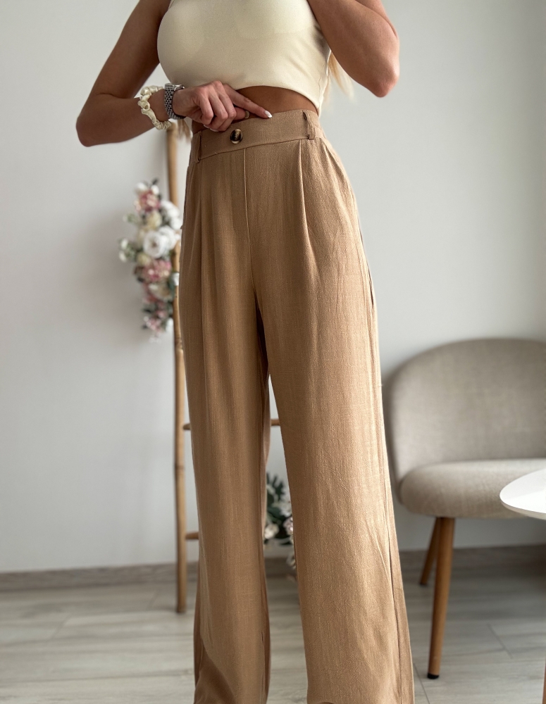 Камел панталон лен