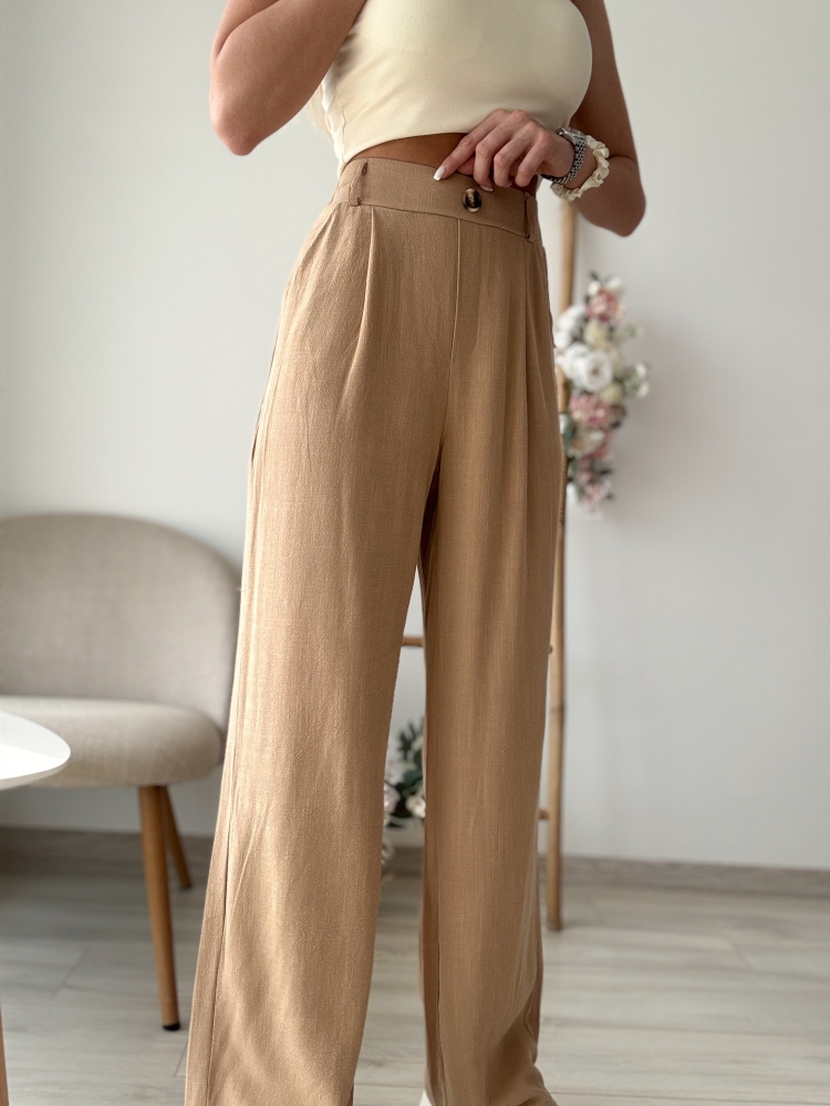 Камел панталон лен