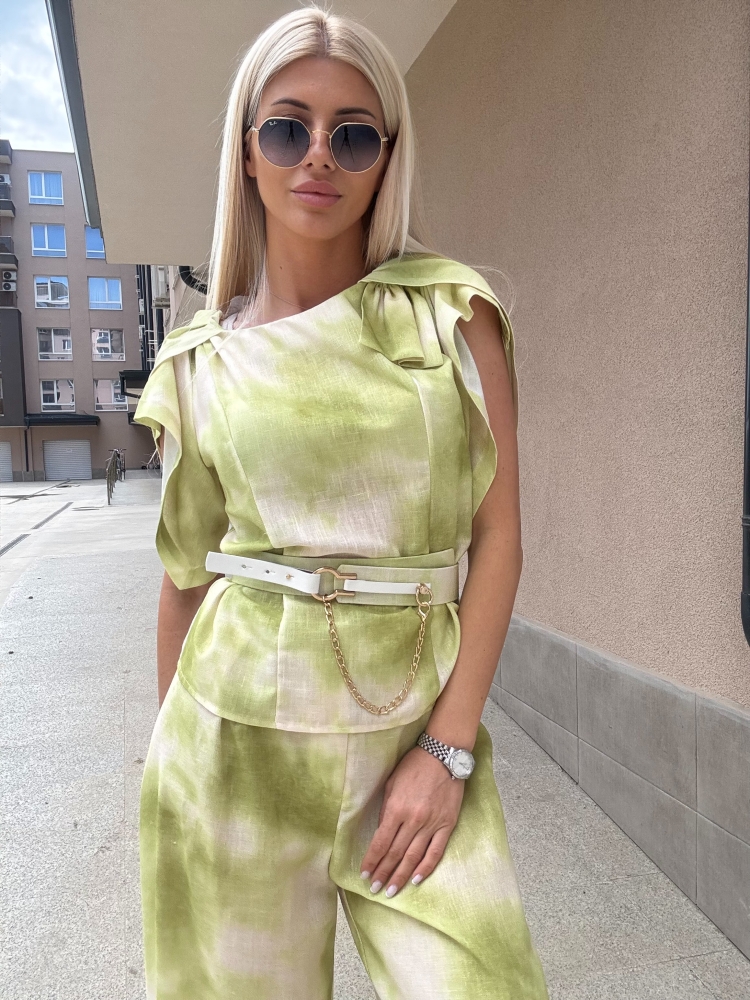 Зелен костюм памук