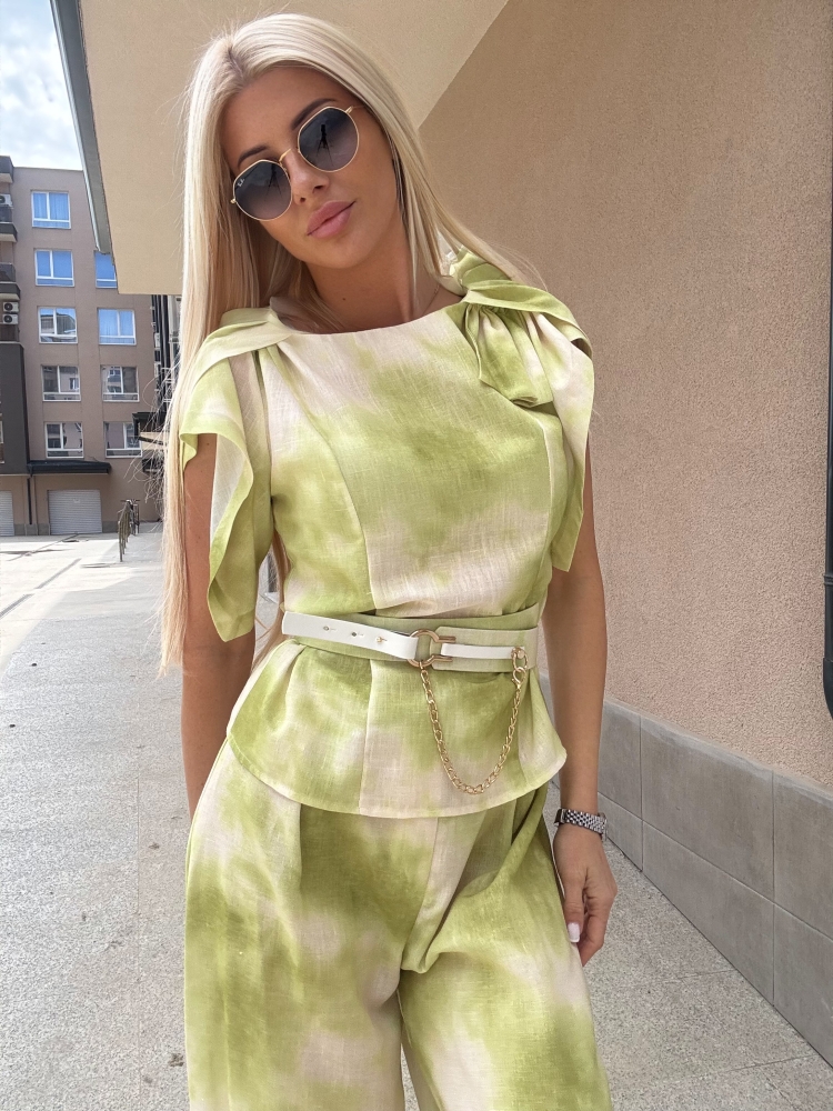 Зелен костюм памук