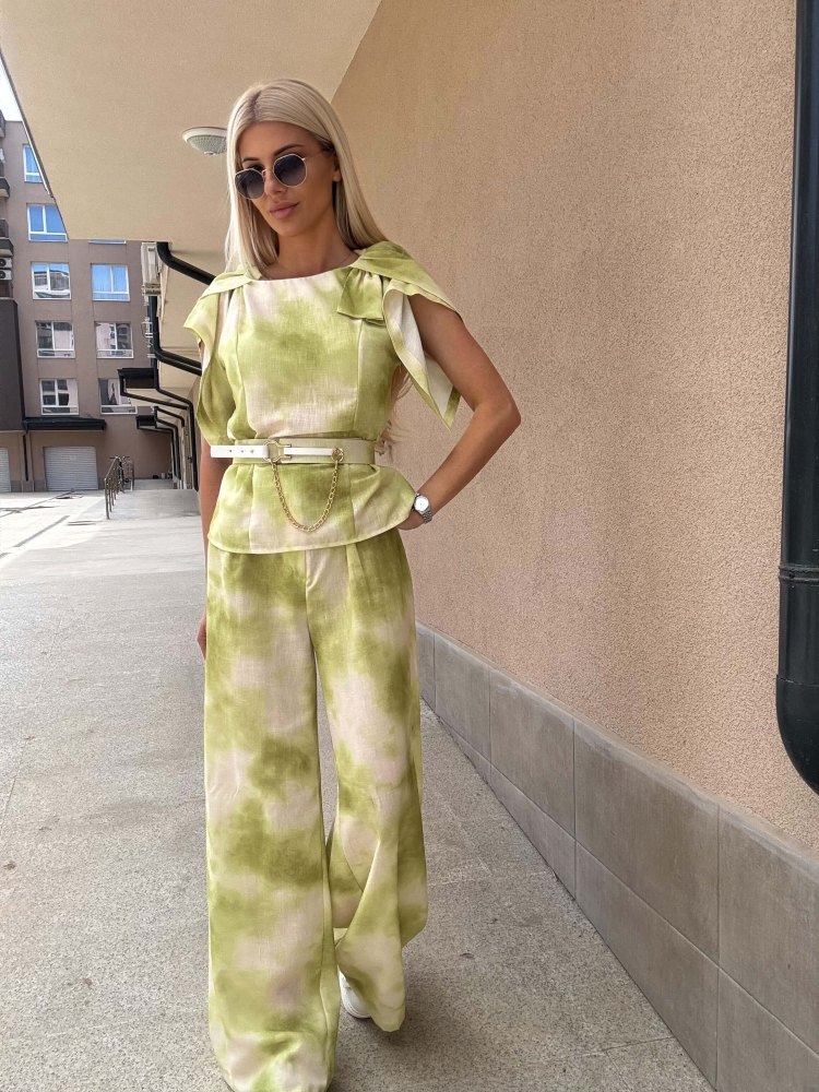 Зелен костюм памук