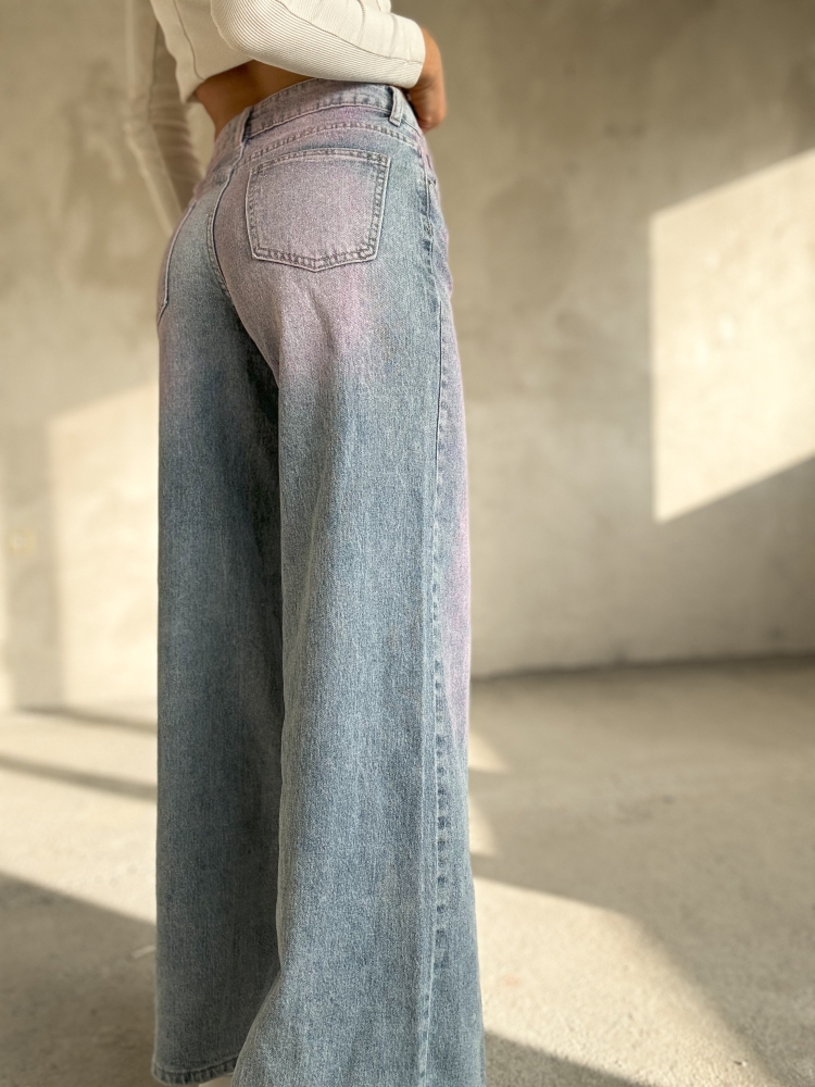 Дънки в розово с брокат