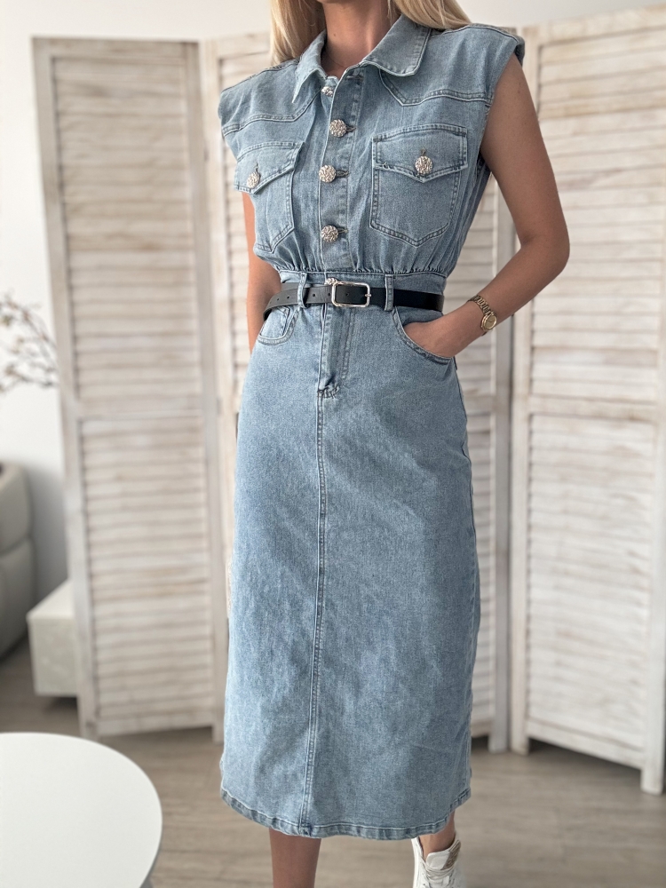 Дълга рокля деним