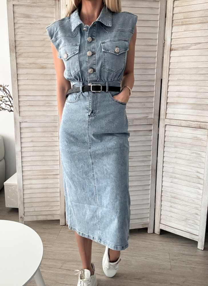 Дълга рокля деним