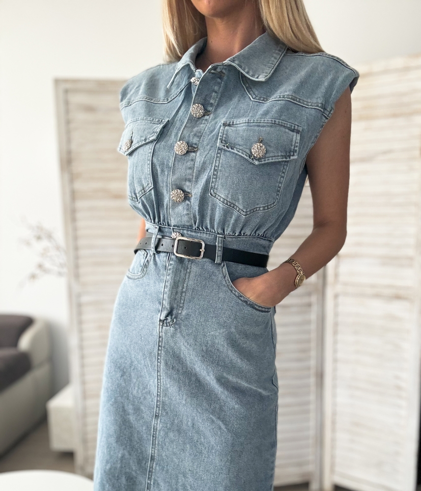 Дълга рокля деним