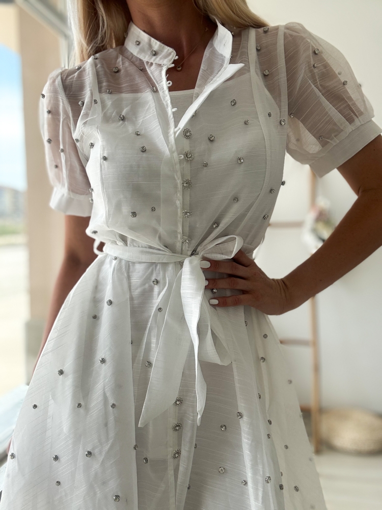 Бала рокля органза с камъни