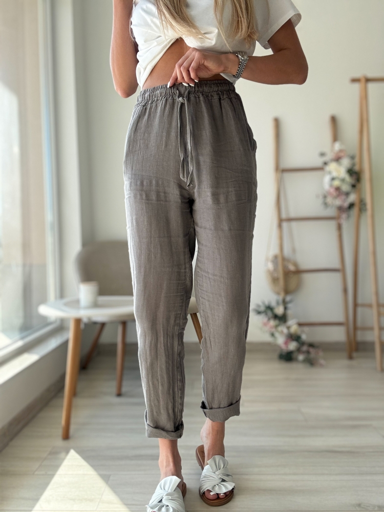 Ленен панталон капучино