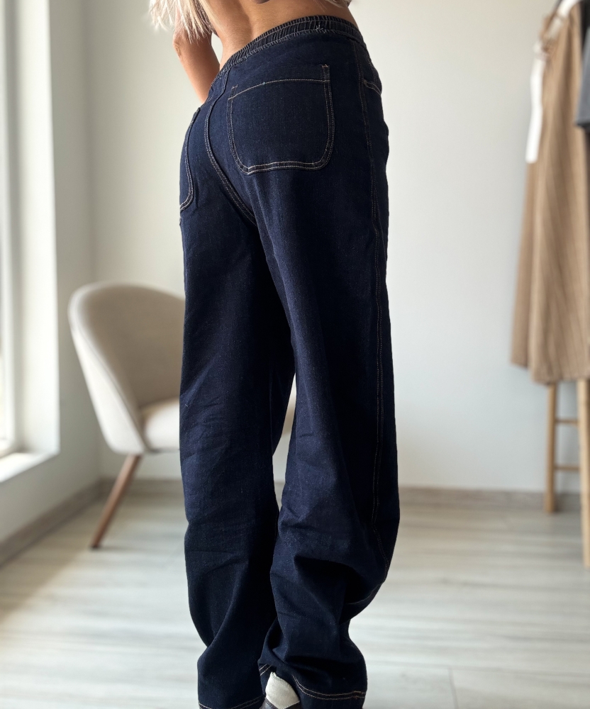 Дънки балон индиго