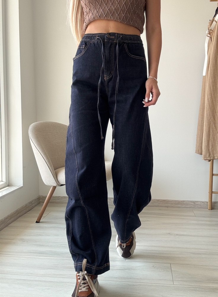 Дънки балон индиго