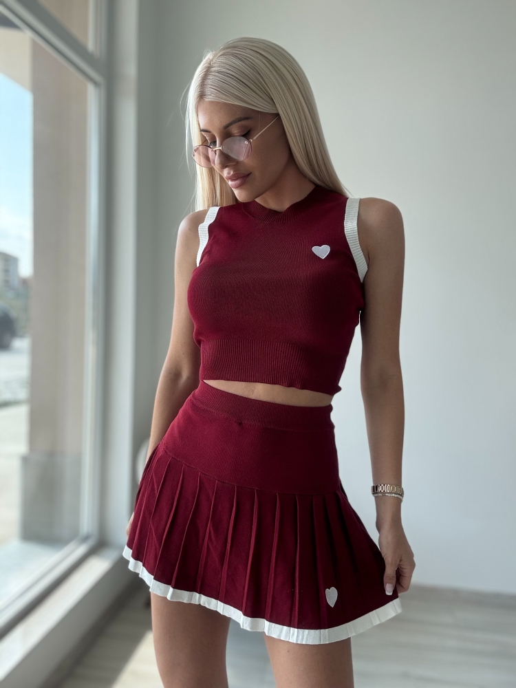 Комплект сърце бургунди