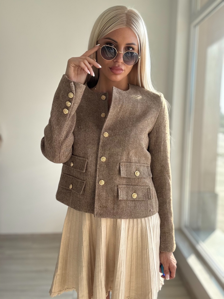 Вълнено палто камел