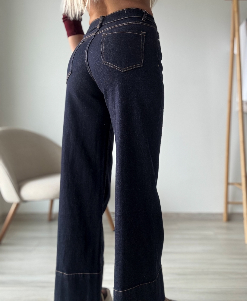 Широки дънки индиго