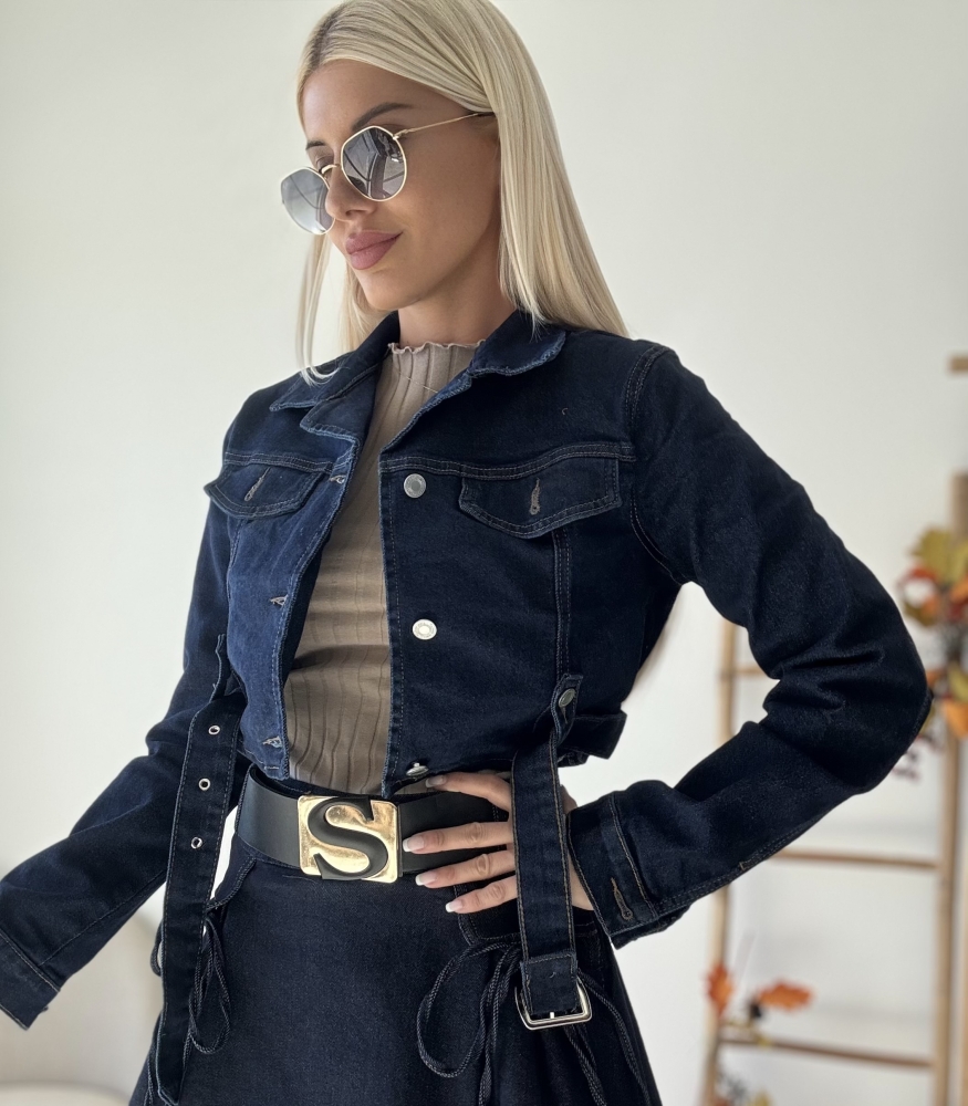 Дънково яке индиго