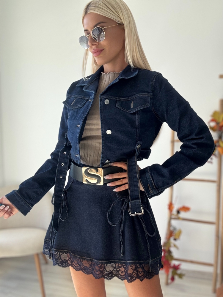 Дънково яке индиго