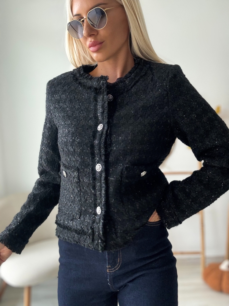 Черно палто от букле 