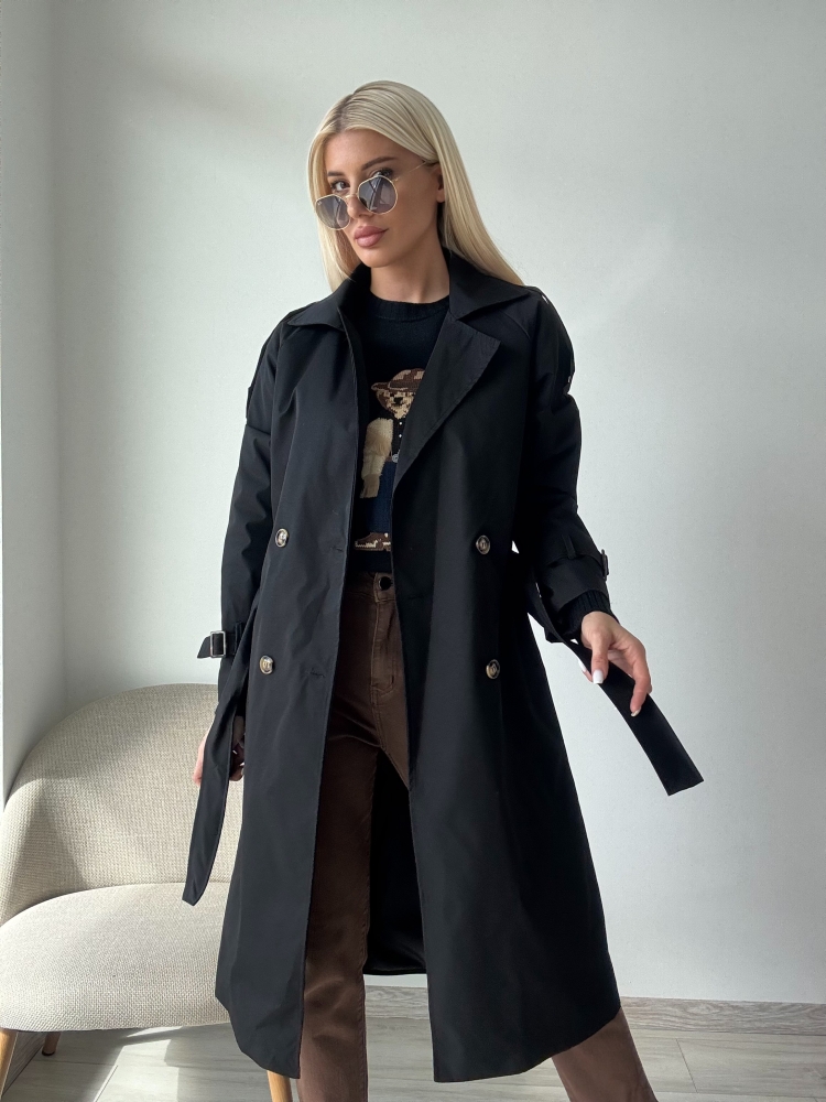 Дълъг черен тренч