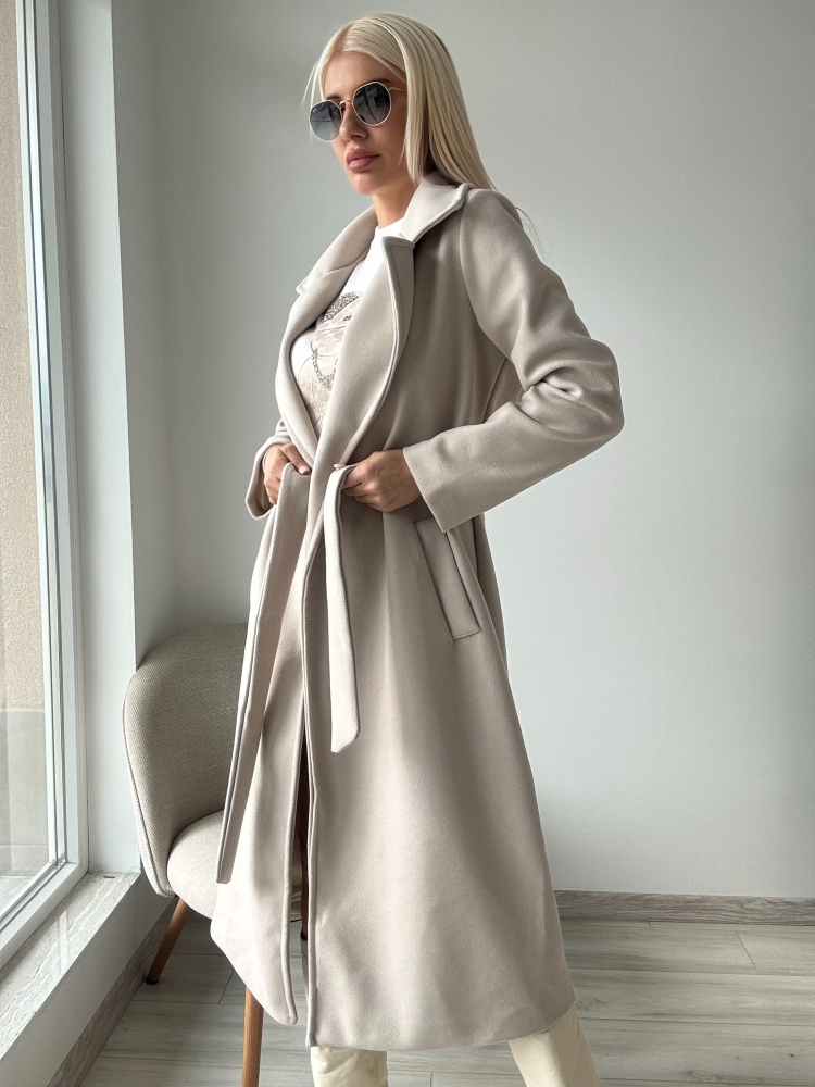 Палто екрю лана