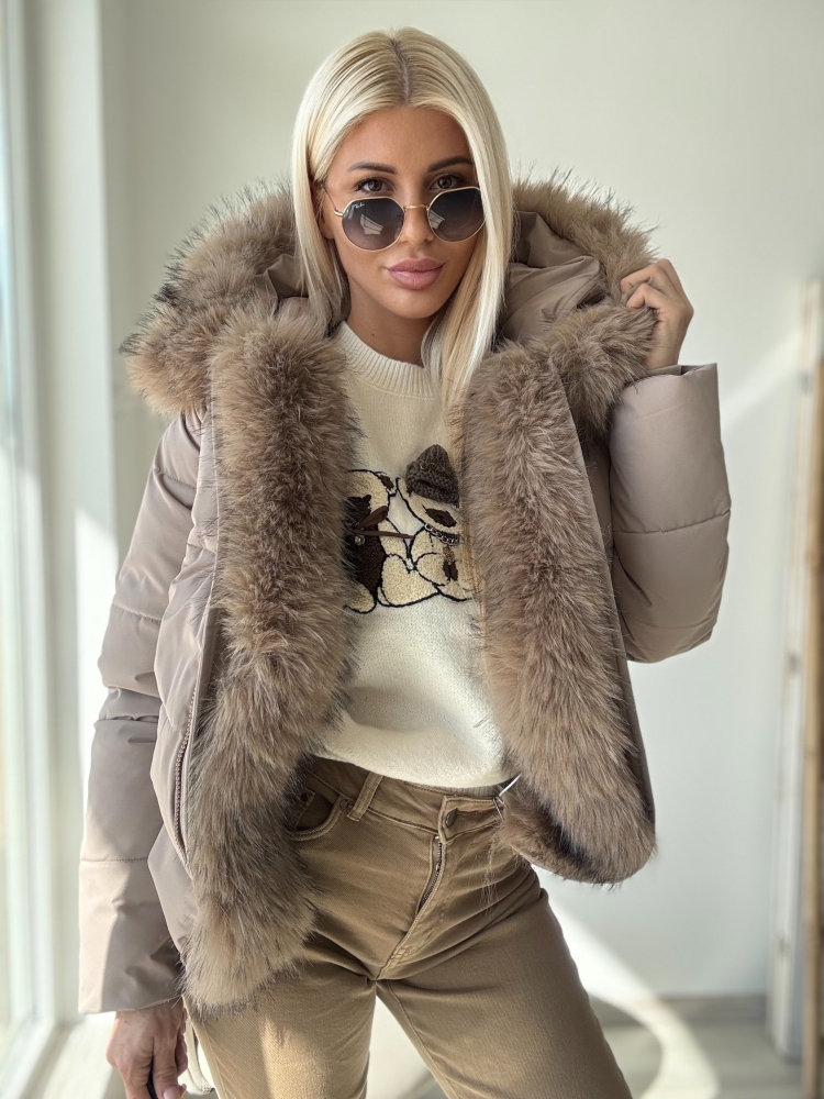 Бежово яке мат шушляк