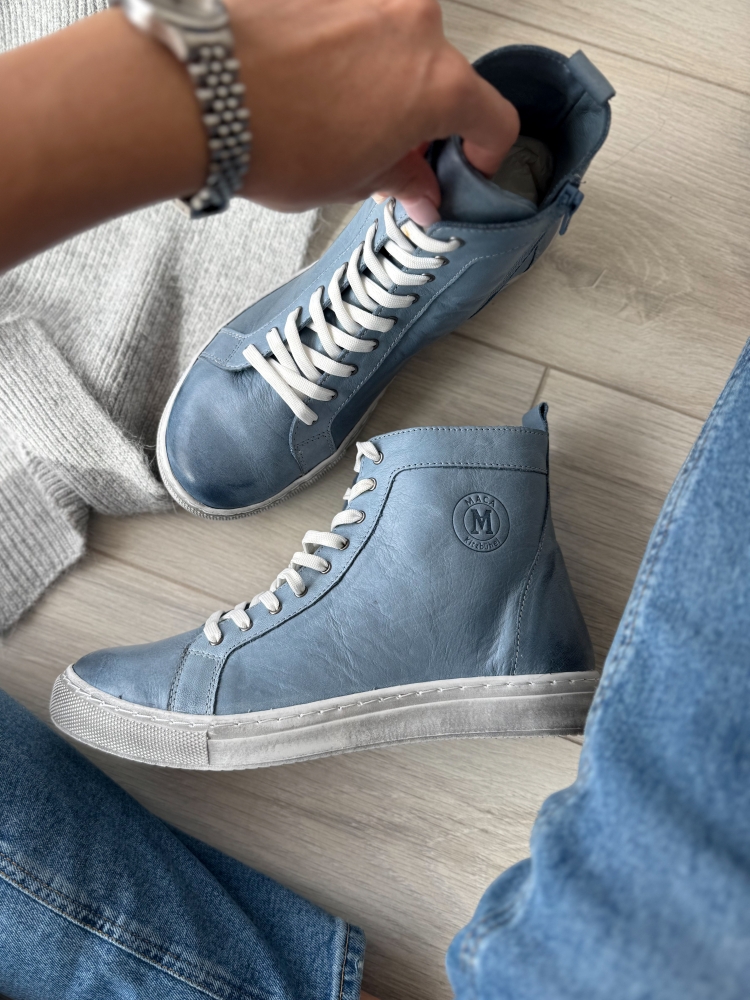 Сини кецове естествена кожа