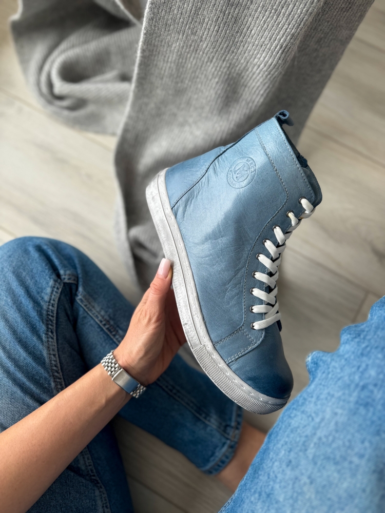 Сини кецове естествена кожа