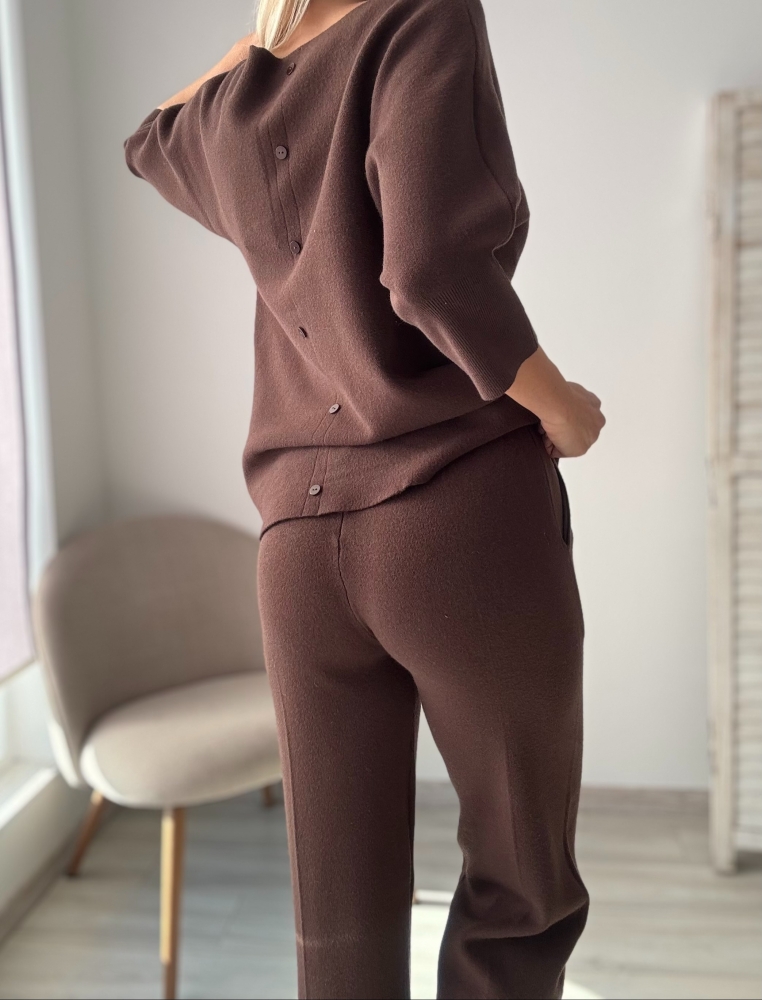 Комплект плетиво шоколад с копчета