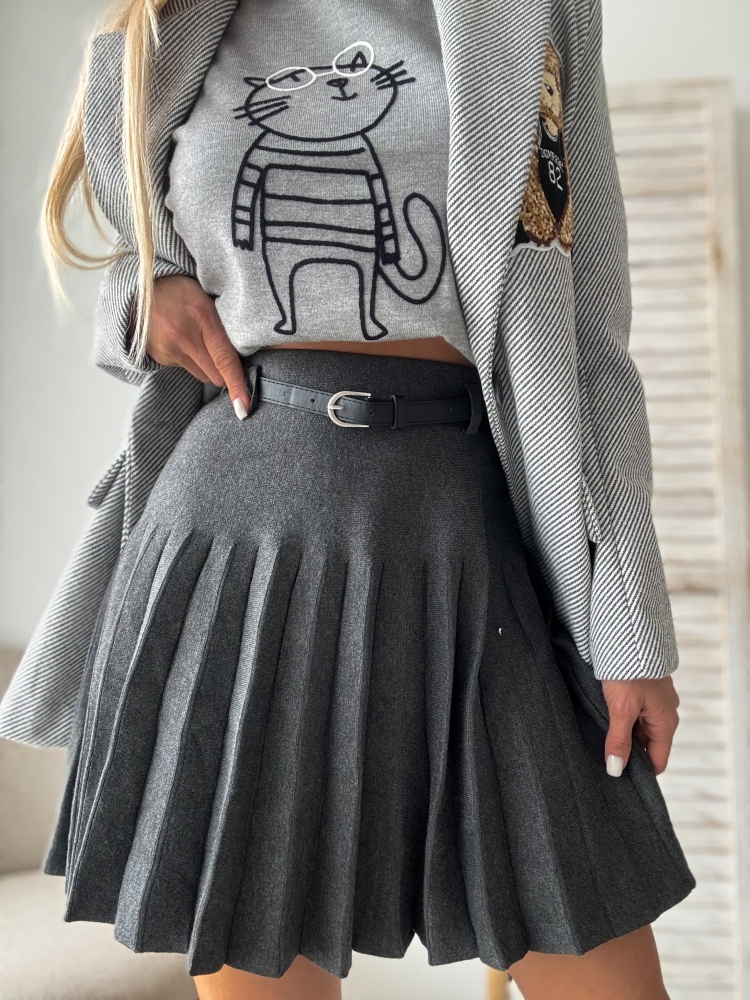 Сива пола с колан