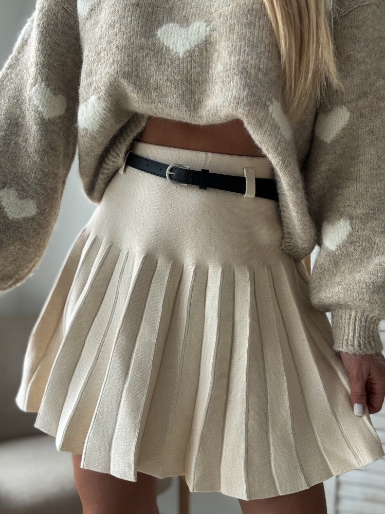 Пола с колан екрю