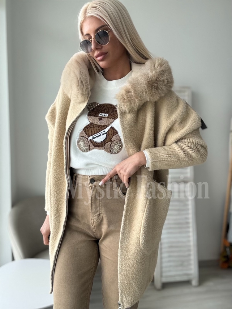 Бежова жилетка Elinor