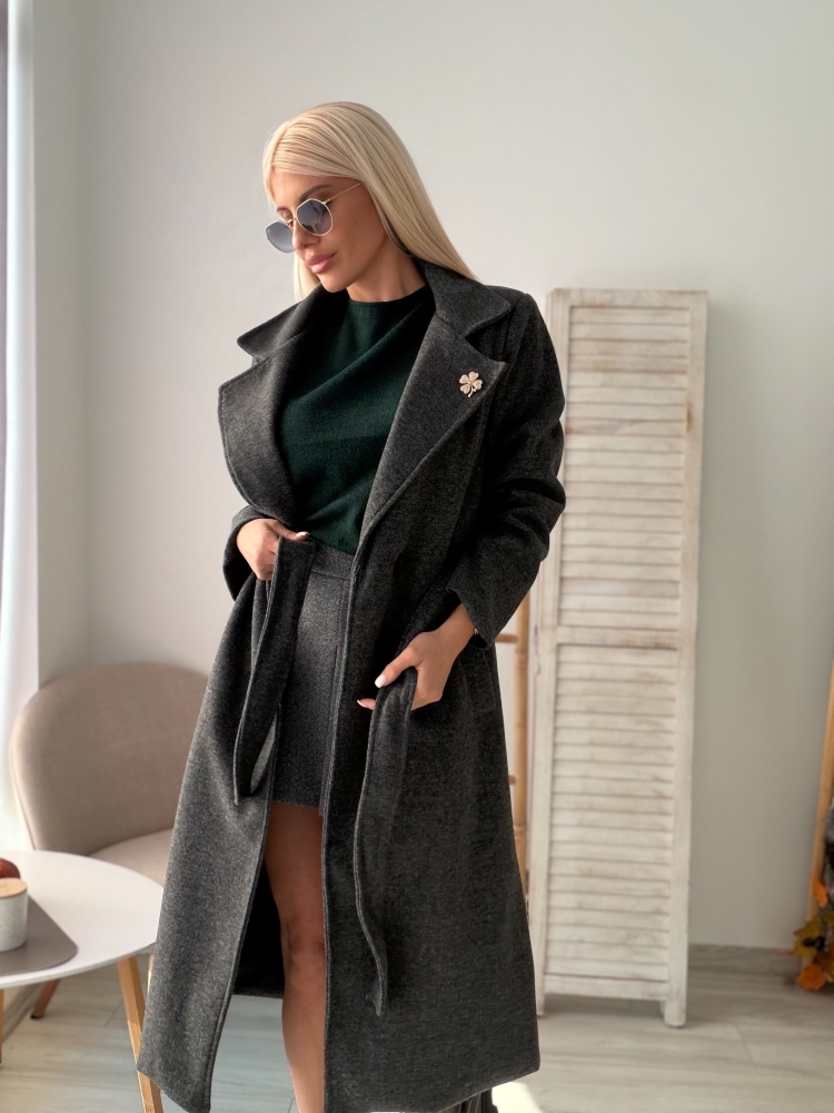 Дълго палто графит 