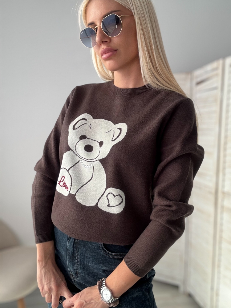 Кафяв пуловер Ted