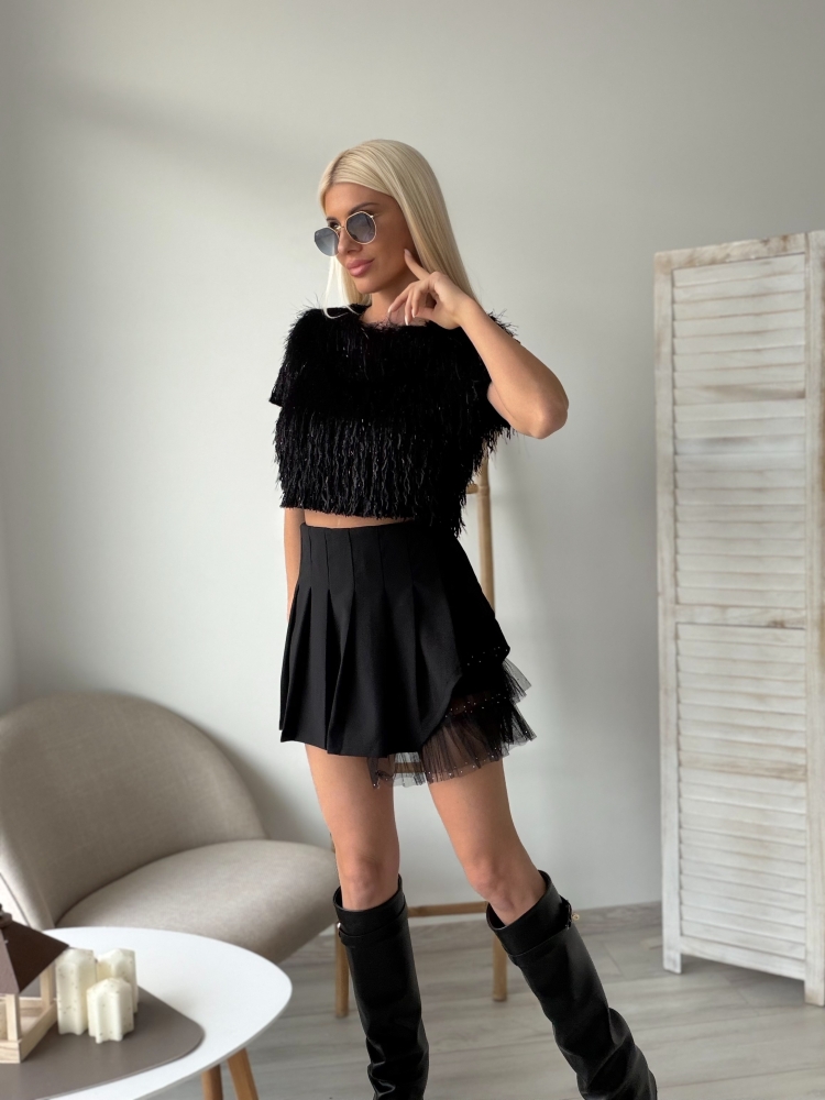 Къса тениска с реснички